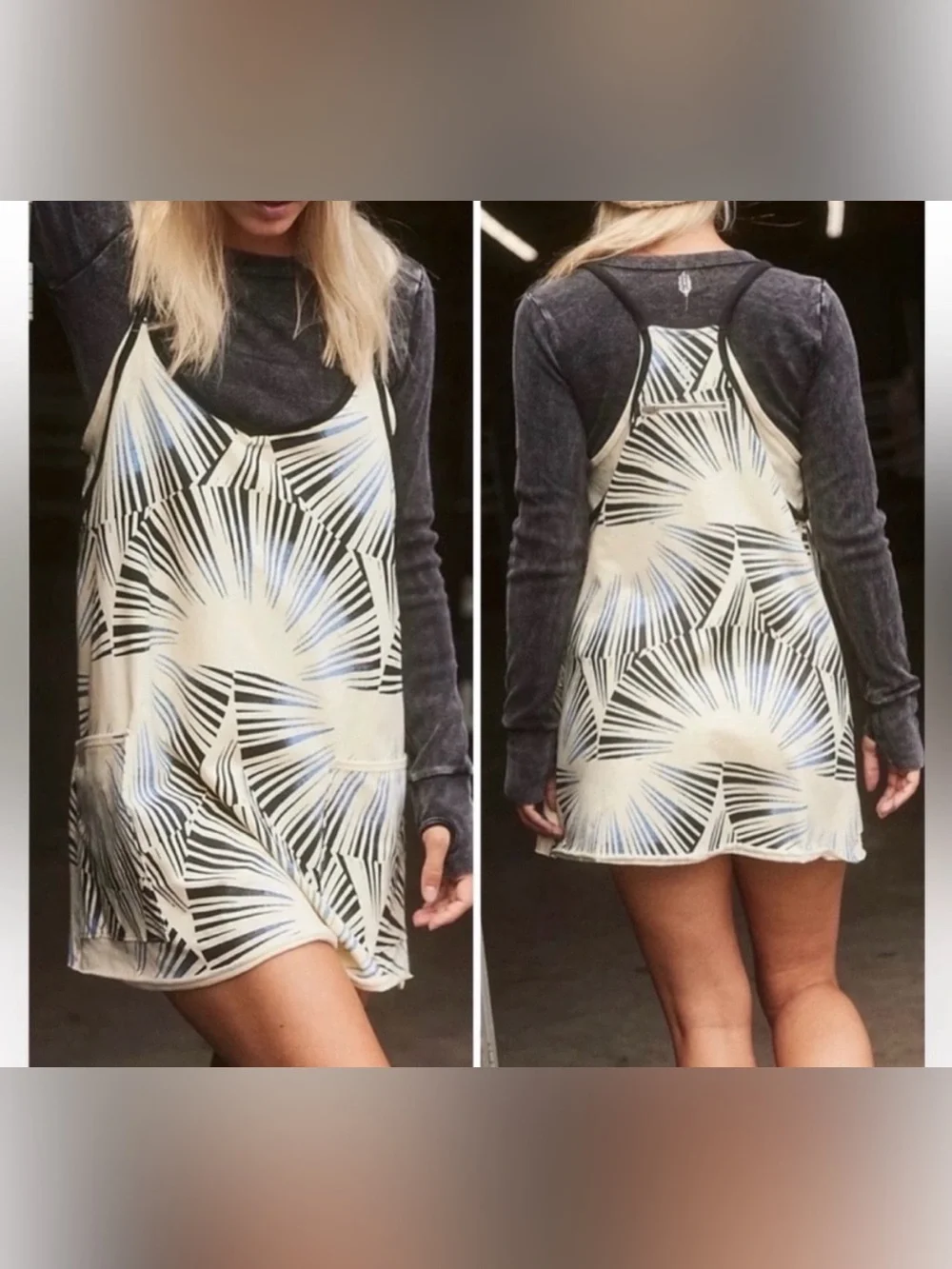 Free People Movement Hot Shot Mini Dress in Sunrise Geo Combo size large